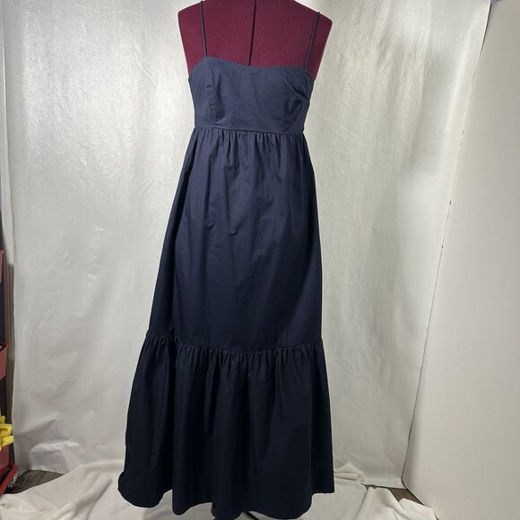 Xirena Freya Camisole Midi Tiered Dress Sz XS Cotton Midnight Blue Pockets Boho - Picture 5 of 16